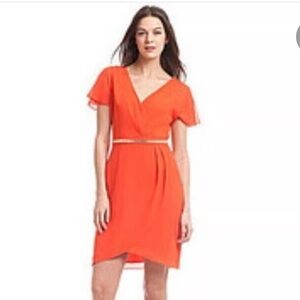 Badgley Mischka Bold Orange Dress